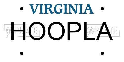 HOOPLA Virginia License Plate