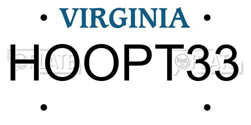 HOOPT33 Virginia License Plate
