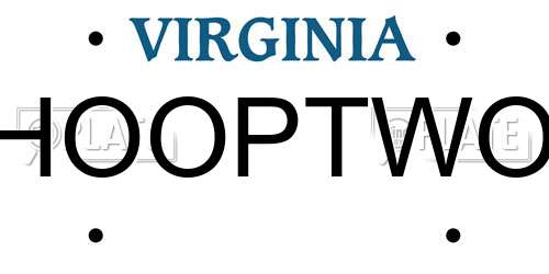 HOOPTWO Virginia License Plate
