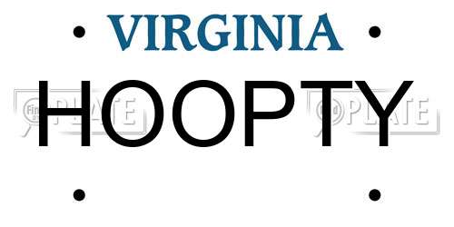 HOOPTY Virginia License Plate