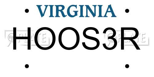 HOOS3R Virginia License Plate