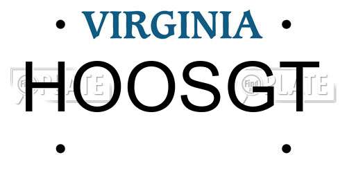 HOOSGT Virginia License Plate