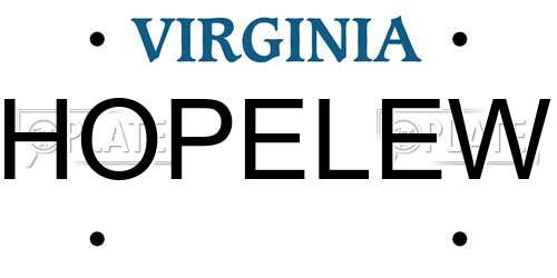 HOPELEW Virginia License Plate