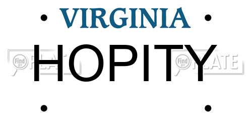HOPITY Virginia License Plate