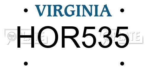 HOR535 Virginia License Plate