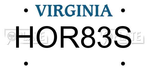 HOR83S Virginia License Plate