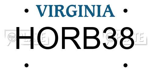 HORB38 Virginia License Plate