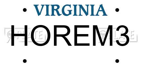 HOREM3 Virginia License Plate