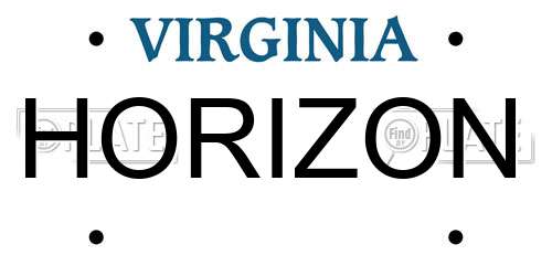 HORIZON Virginia License Plate
