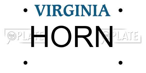 HORN Virginia License Plate