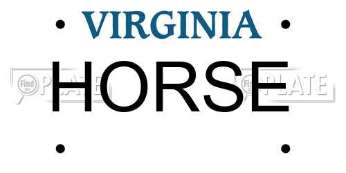 HORSE Virginia License Plate