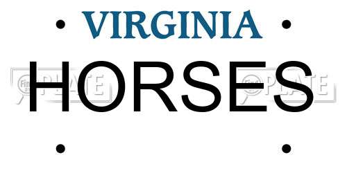 HORSES Virginia License Plate