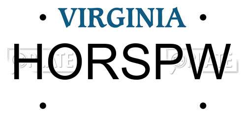 HORSPW Virginia License Plate