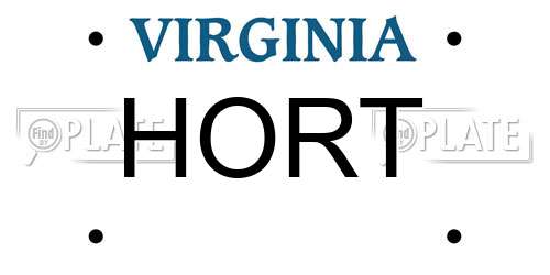 HORT Virginia License Plate