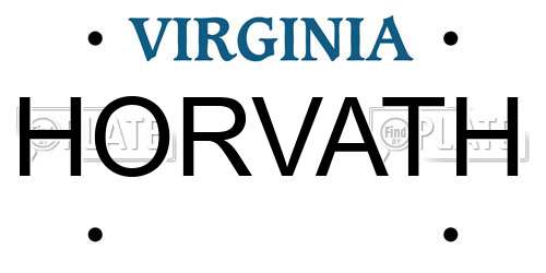 HORVATH Virginia License Plate