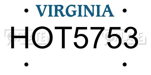 HOT5753 Virginia License Plate