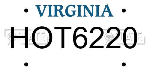 HOT6220 Virginia License Plate