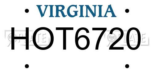 HOT6720 Virginia License Plate