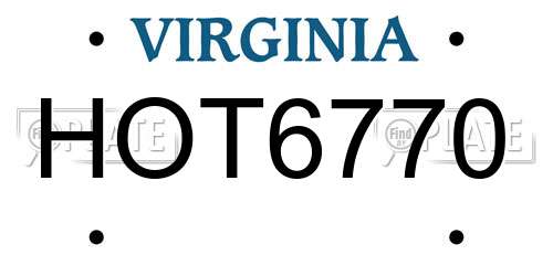 HOT6770 Virginia License Plate