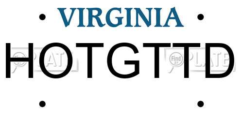 HOTGTTD Virginia License Plate