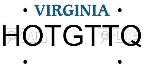 HOTGTTQ Virginia License Plate