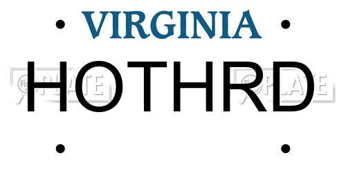 HOTHRD Virginia License Plate