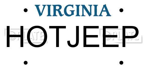 HOTJEEP Virginia License Plate