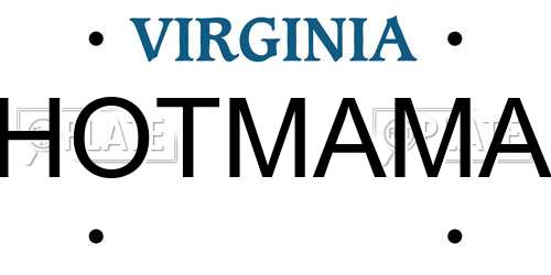 HOTMAMA Virginia License Plate