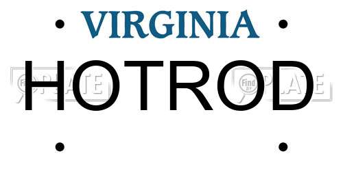HOTROD Virginia License Plate