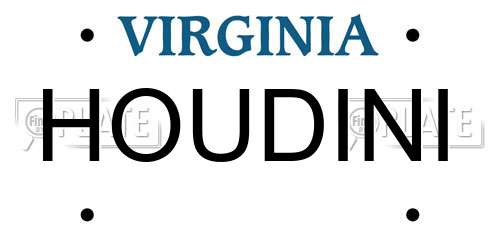 HOUDINI Virginia License Plate