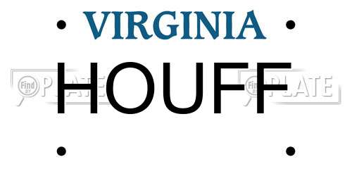 HOUFF Virginia License Plate