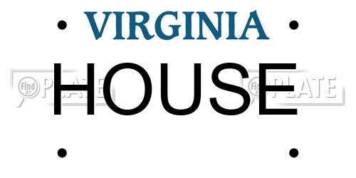 HOUSE Virginia License Plate