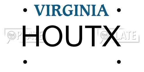 HOUTX Virginia License Plate