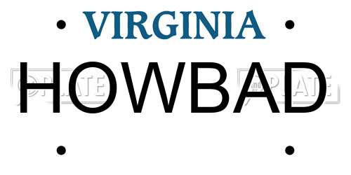 HOWBAD Virginia License Plate