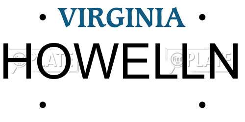 HOWELLN Virginia License Plate