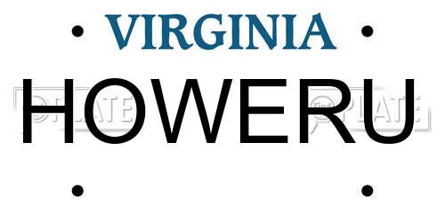 HOWERU Virginia License Plate