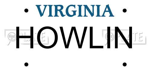 HOWLIN Virginia License Plate