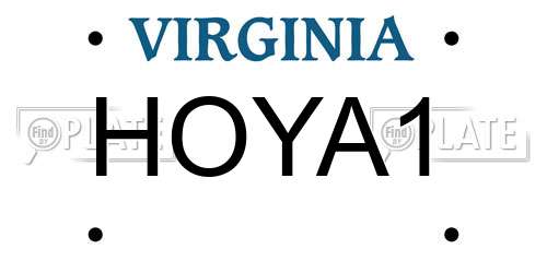HOYA1 Virginia License Plate
