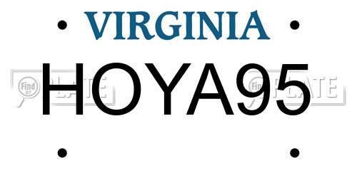 HOYA95 Virginia License Plate