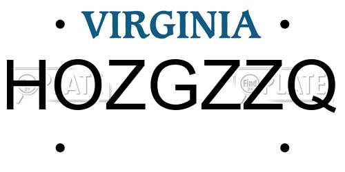 HOZGZZQ Virginia License Plate