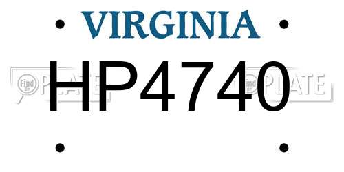 HP4740 Virginia License Plate