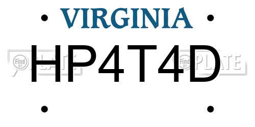 HP4T4D Virginia License Plate
