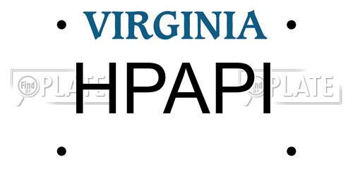 HPAPI Virginia License Plate