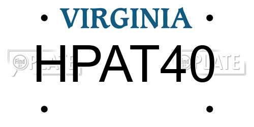 HPAT40 Virginia License Plate