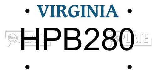 HPB280 Virginia License Plate