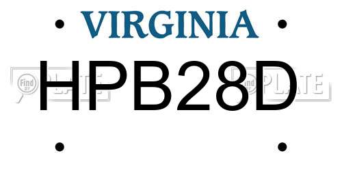 HPB28D Virginia License Plate