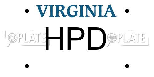 HPD Virginia License Plate