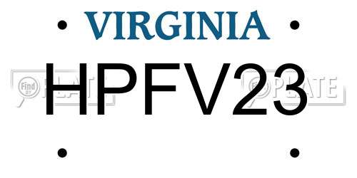 HPFV23 Virginia License Plate