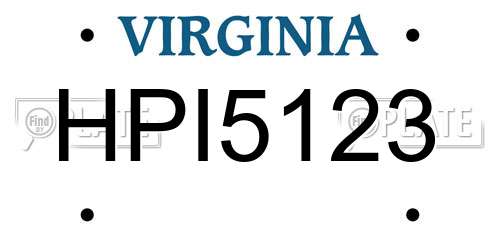 HPI5123 Virginia License Plate