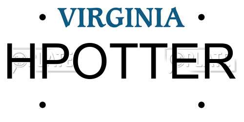 HPOTTER Virginia License Plate